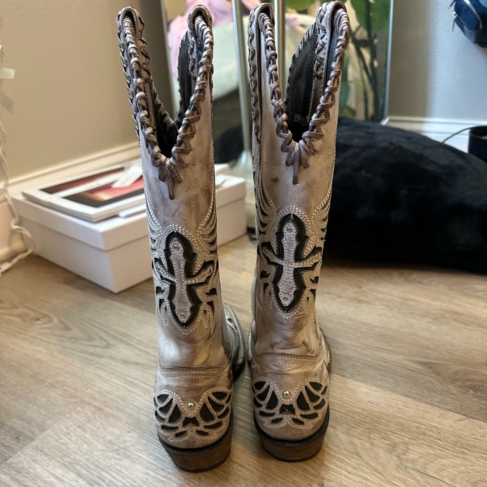 J.B Dillon Reserve Cowboy boots with crosses.